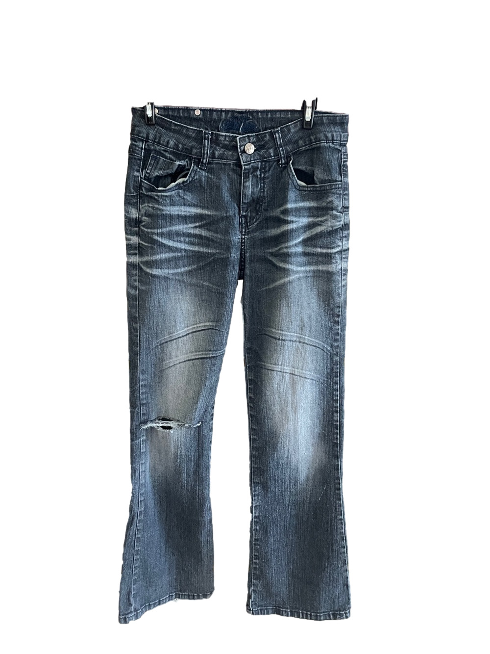 RVT Girls Distressed Boot Cut Jeans